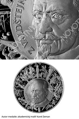 sběratelská stříbrná medaile Albrecht z Valdštejna - produktová a reklamní foto pro e-shop a katalog a tiskoviny