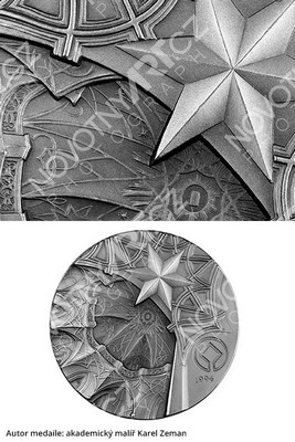 sběratelská stříbrná medaile Zelená Hora - produktová a reklamní foto pro e-shop a katalog a tiskoviny